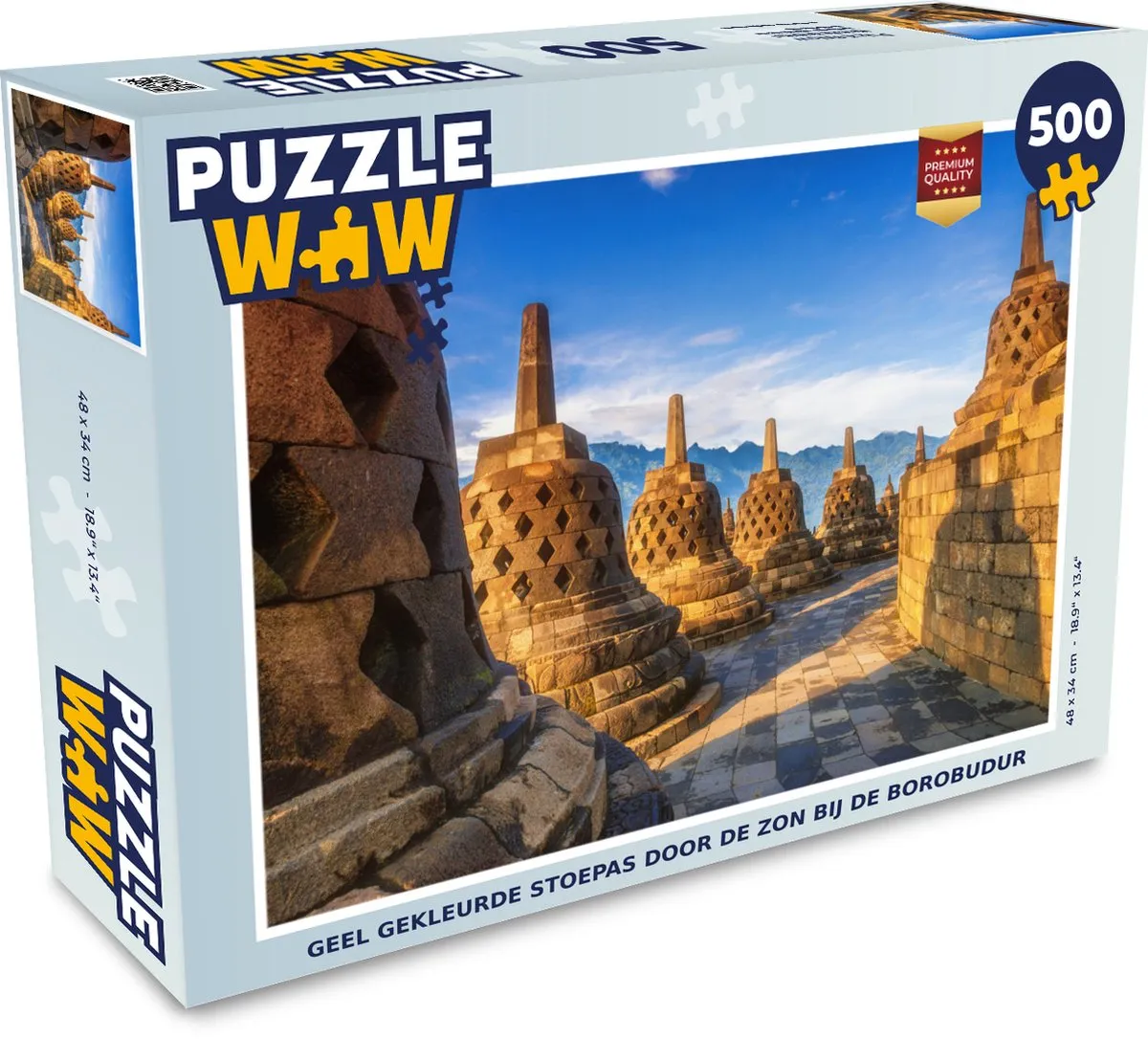 PuzzleWow Stoepas bij de Borobudur Legpuzzel 500 Stuks