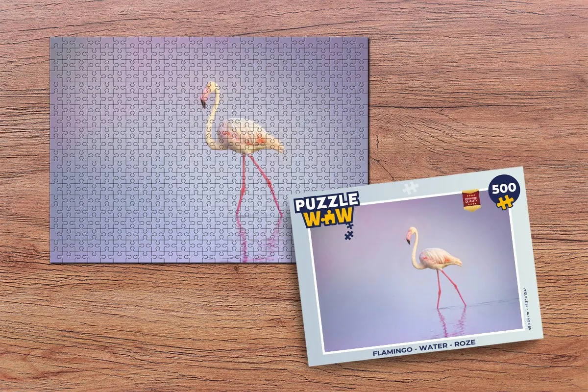 PuzzleWow Flamingo Water Legpuzzel 500 Stuks - Multicolor