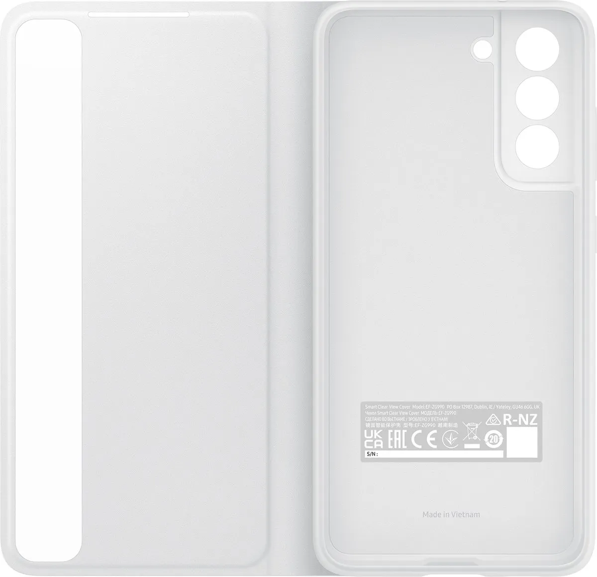 Samsung Smart Clear View EF-ZG990CWEGEW Hoesje - Galaxy S21 FE - Wit