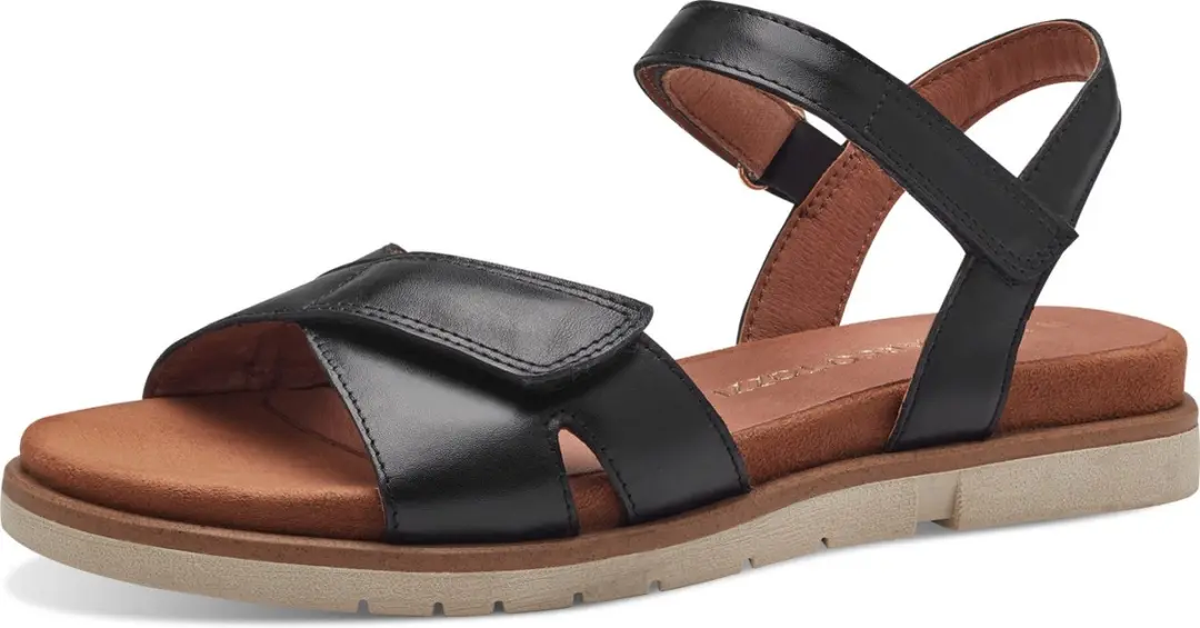 MARCO TOZZI premio , all Leather with Feel Me Softstep Footbed Dames Sandalen