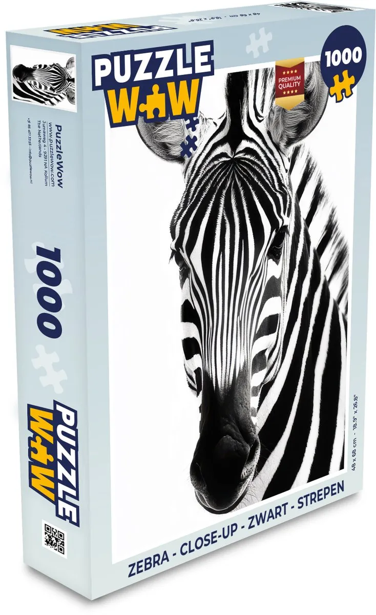 PuzzleWow Zebra Legpuzzel 1000 Stuks