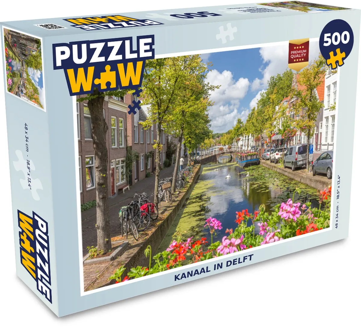 PuzzleWow Bloemen Delft Legpuzzel 500 Stuks