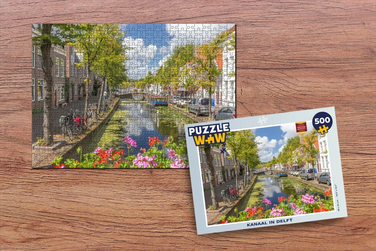 PuzzleWow Bloemen Delft Legpuzzel 500 Stuks - Multicolor