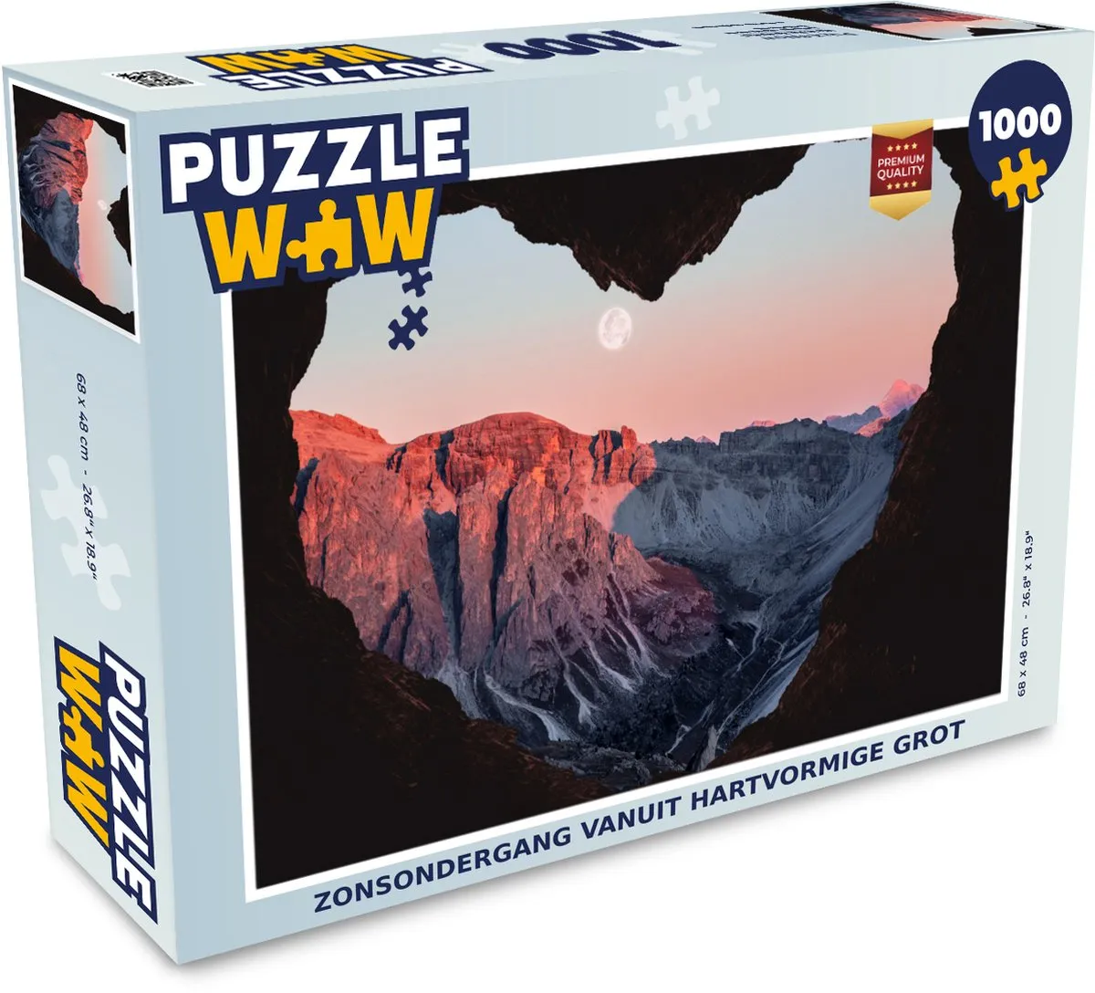 PuzzleWow Zonsondergang vanuit grot Legpuzzel 1000 Stuks