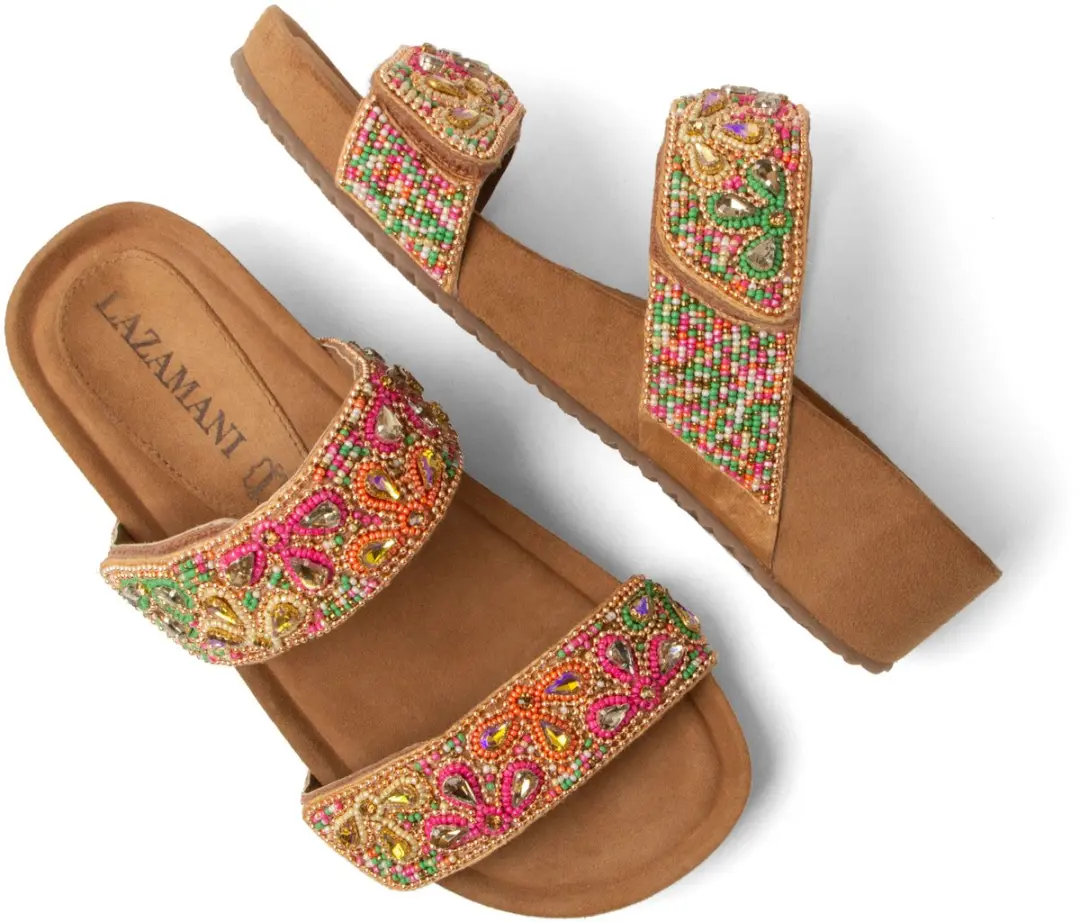 Lazamani Bo Dames Slippers Leer Multi - afbeelding 2 van 3