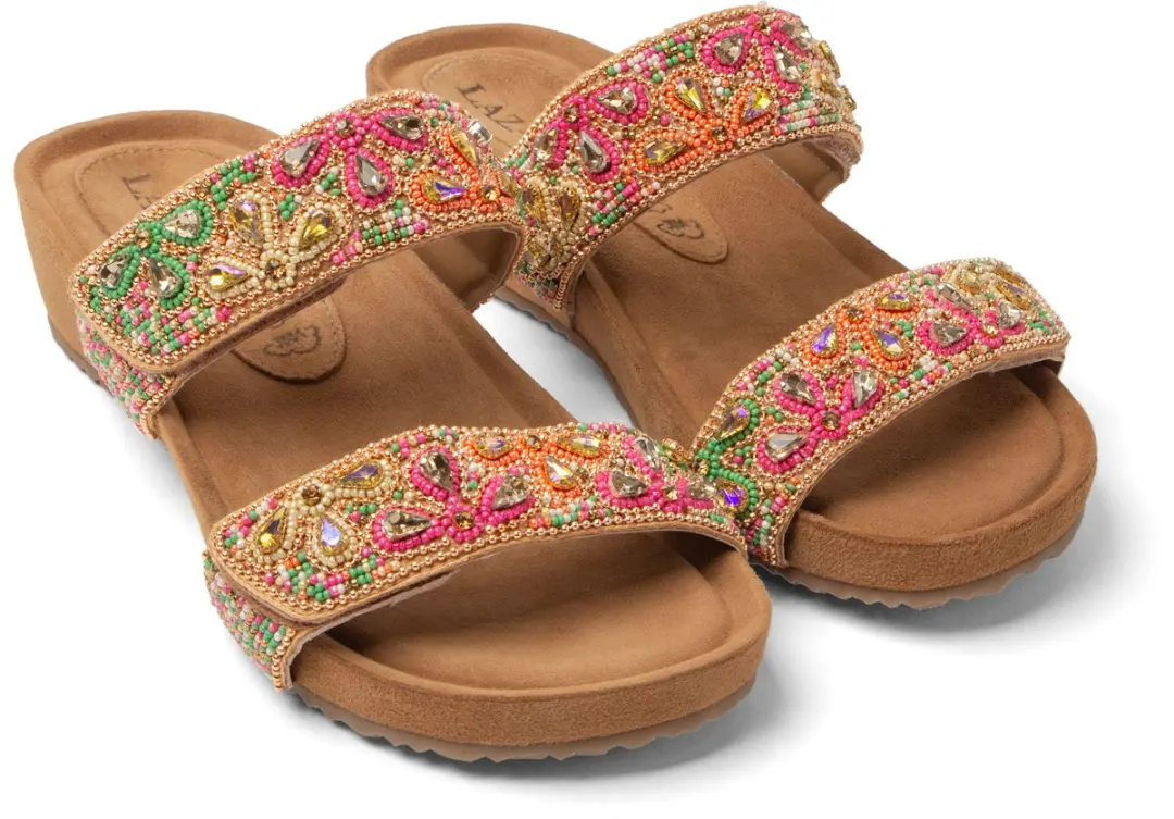 Lazamani Bo Dames Slippers Leer Multi - afbeelding 3 van 3