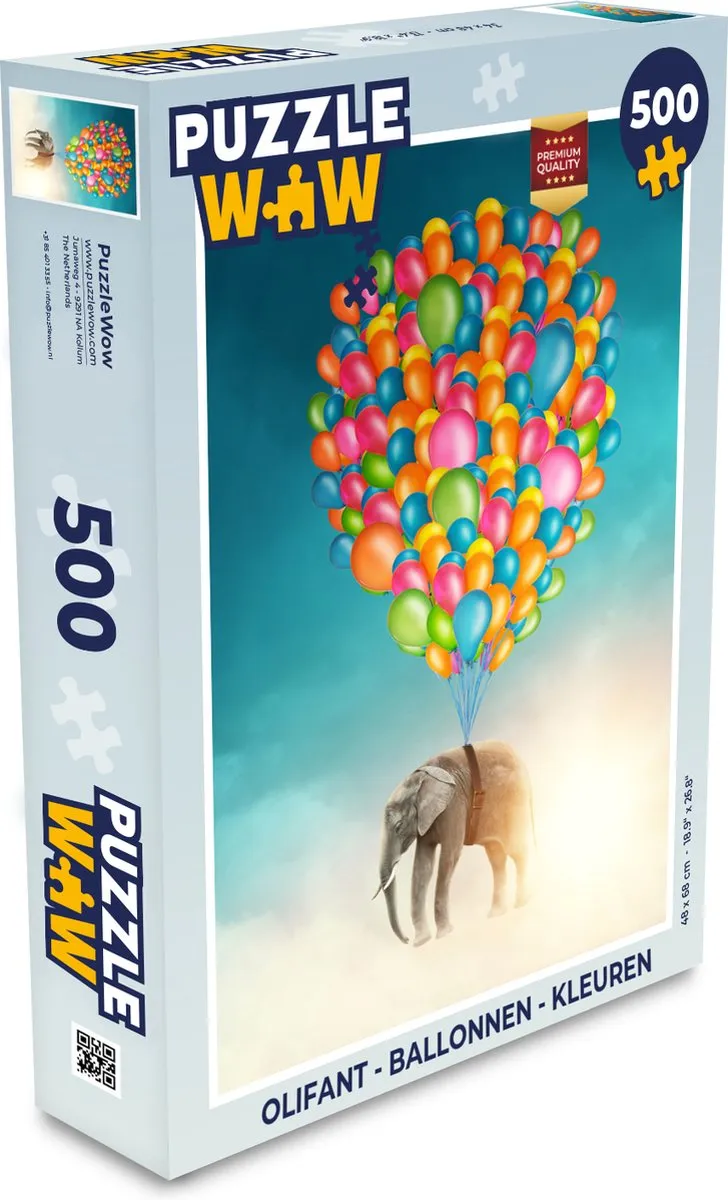 PuzzleWow Olifant Ballonnen Legpuzzel 500 Stuks