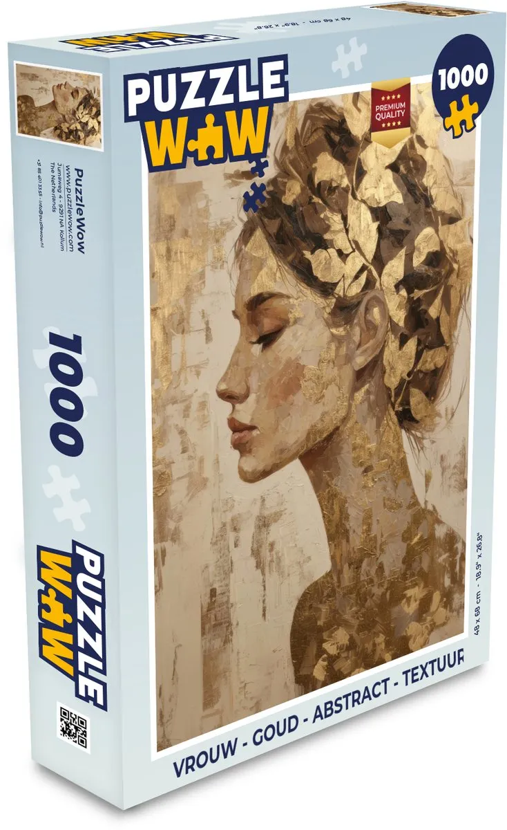 PuzzleWow Legpuzzel Vrouw Goud 1000 Stuks