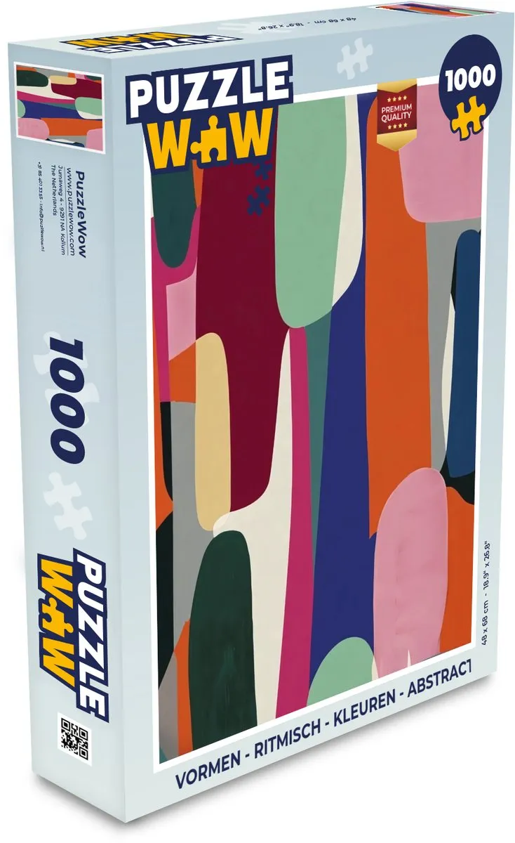 PuzzleWow Ritmisch Kleuren Abstract Legpuzzel 1000 Stuks