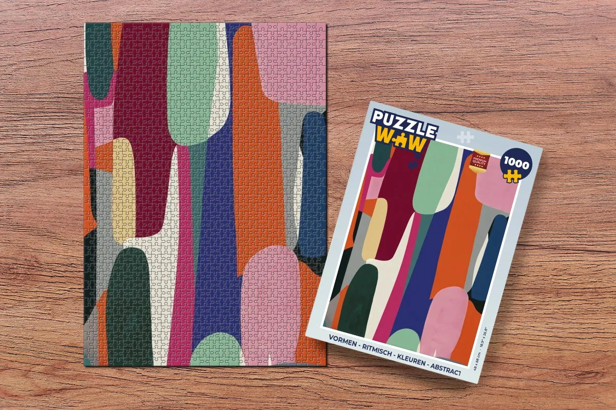 PuzzleWow Ritmisch Kleuren Abstract Legpuzzel 1000 Stuks - Vormen Kleurrijk