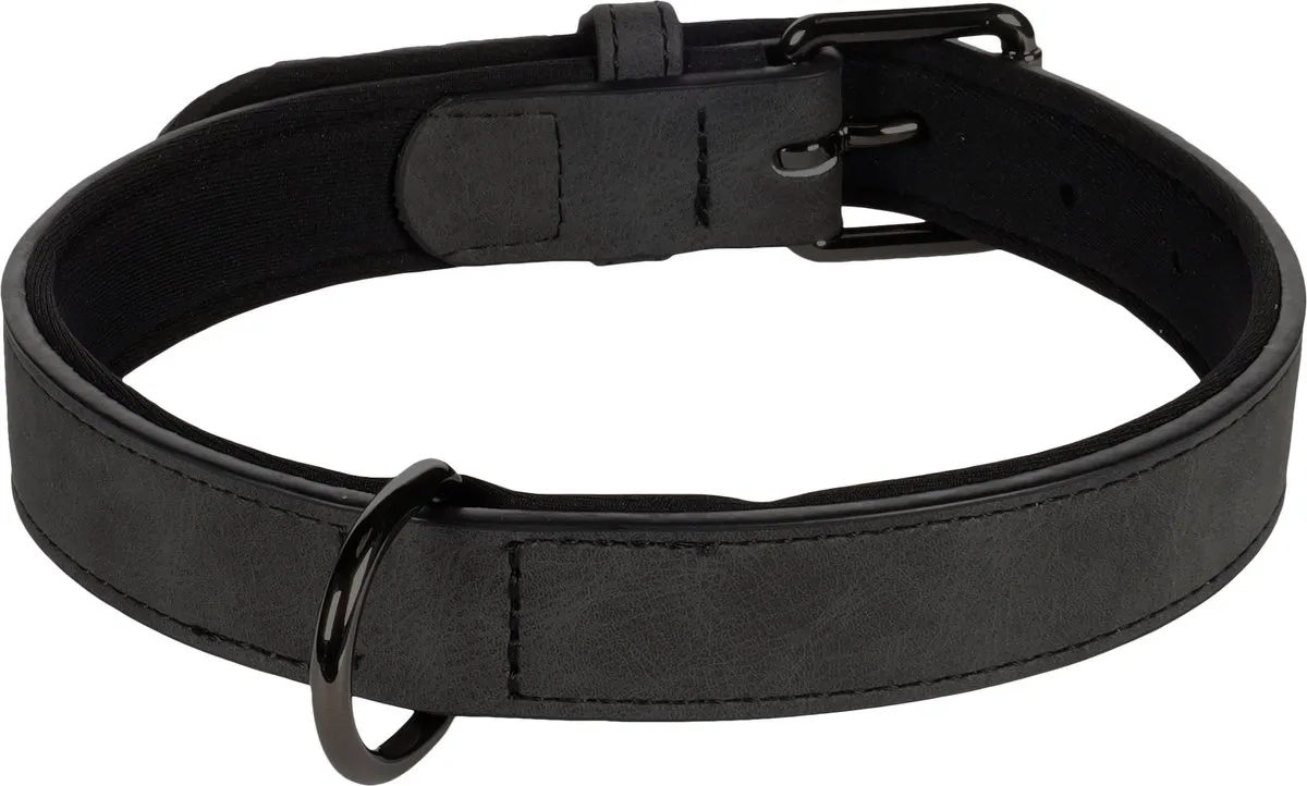 Flamingo Delu Halsband Honden - Zwart M/L 38-48cm