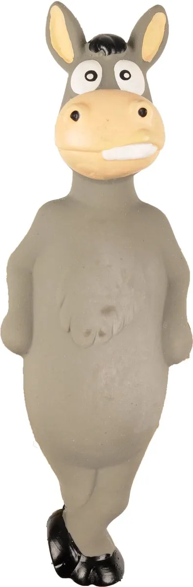 Flamingo Squeaky Ezel Hondenspeelgoed - 5cm Grijs - afbeelding 2 van 3