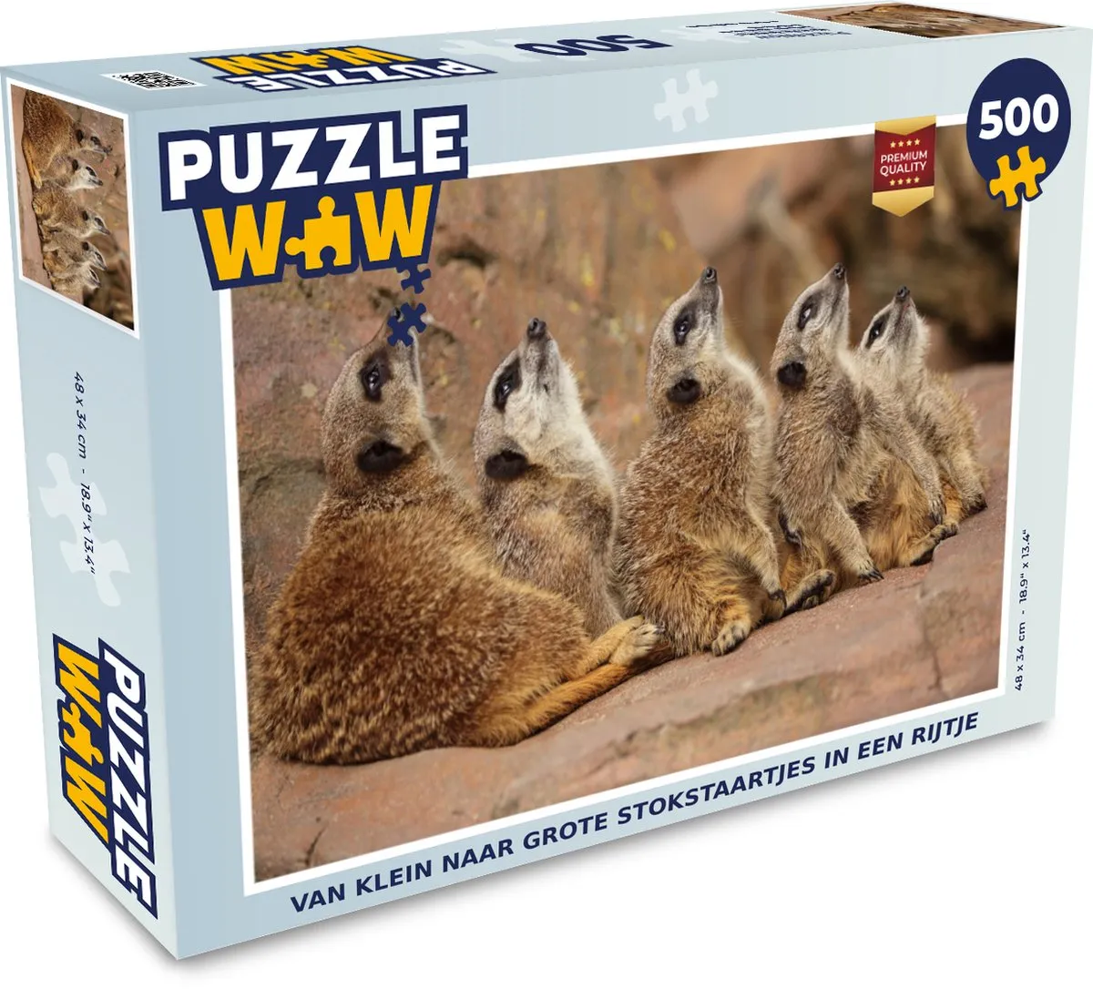 PuzzleWow Stokstaartjes Rots Natuur Legpuzzel 500 Stuks