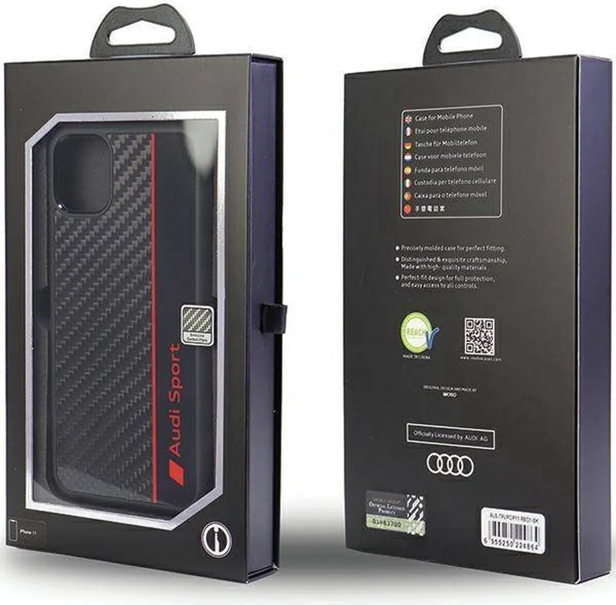 Audi Sport Carbon Back Case iPhone 11/XR - Zwart