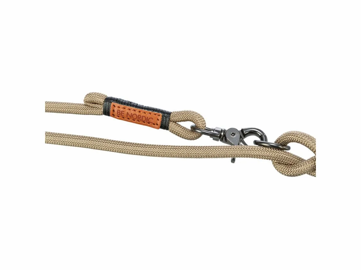 Trixie Be Nordic Verstelbare Hondenriem - Zand/Zwart - S/M - 2m