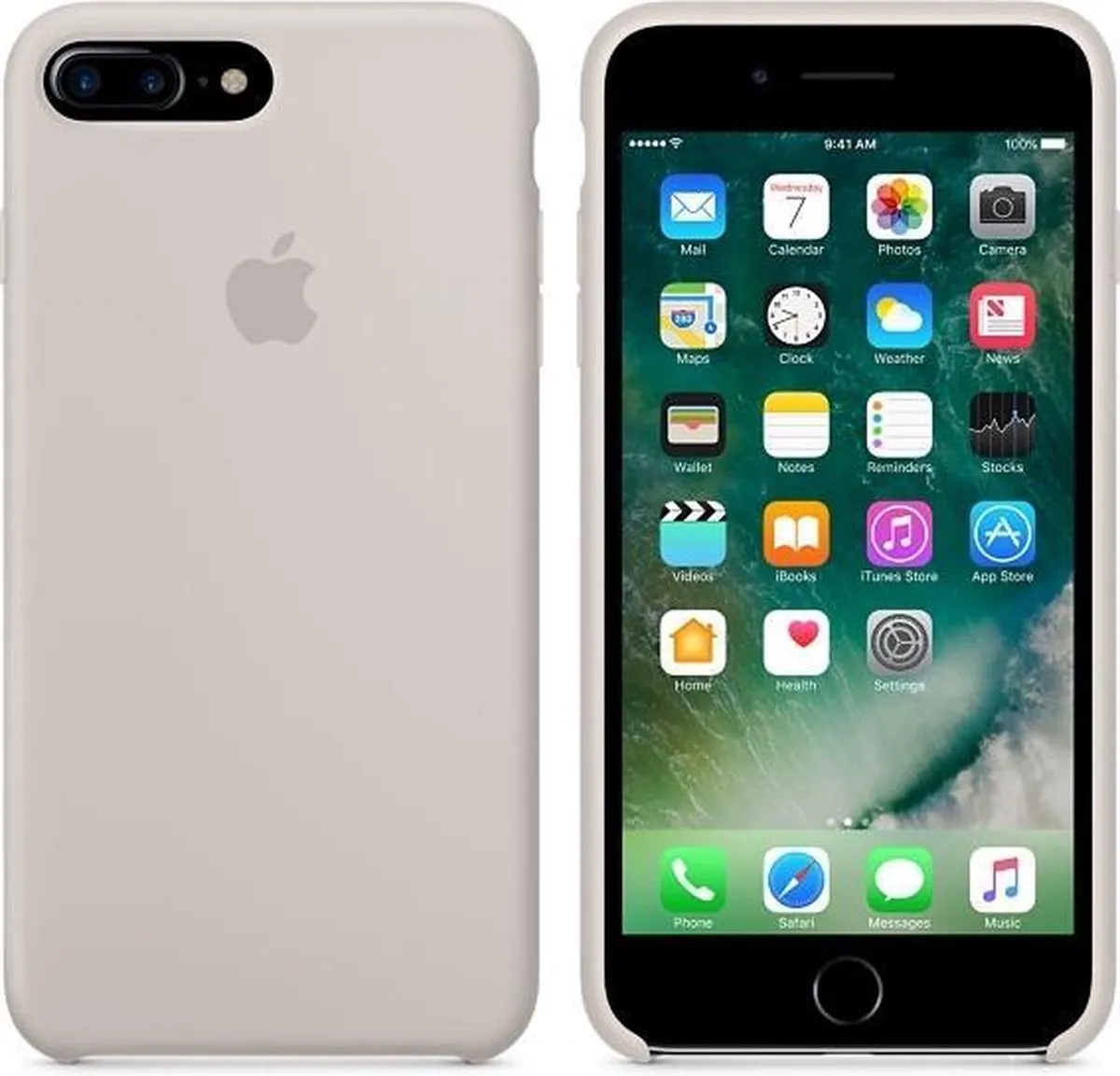 Apple Siliconen Hoesje iPhone 8/7 Plus MMQW2ZM/A - Lichtgrijs - afbeelding 6 van 6