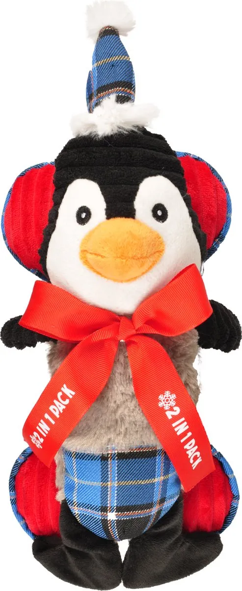 Flamingo Kerst Pinguïn Knuffel 2-in-1 Hondenspeelgoed 38cm