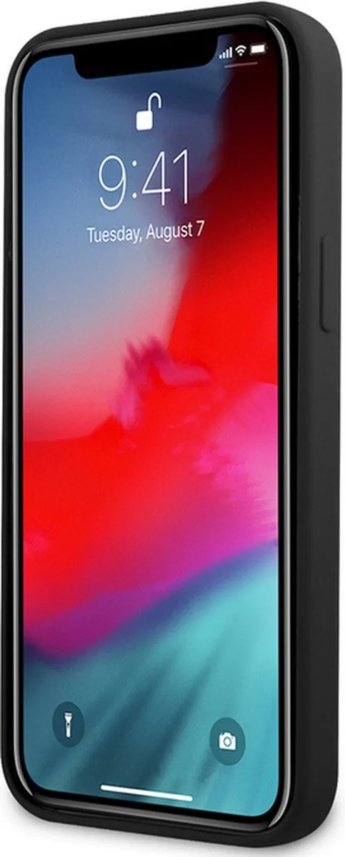 Mercedes-AMG Silicone Back Case Two Tones - iPhone 12/12 Pro Zwart/Grijs