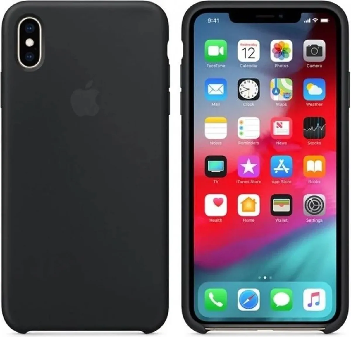 Apple iPhone X Siliconen Back Cover MQT12ZM/A - Zwart