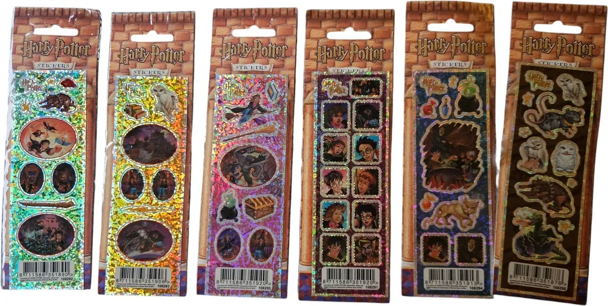 Harry Potter Vintage Stickers - 6 Vellen Multicolor
