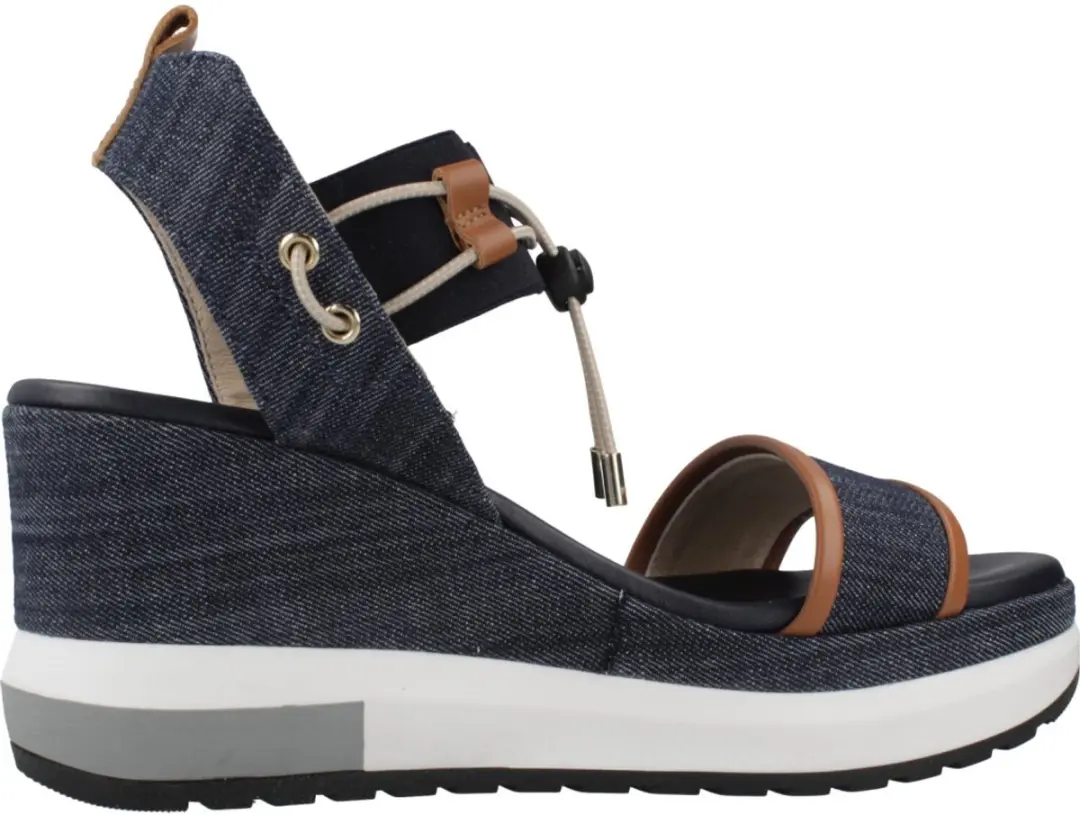 Sandali Nerogiardini T.Tinto 9 Armenia Cognac Elastico Blu Poli.Milena