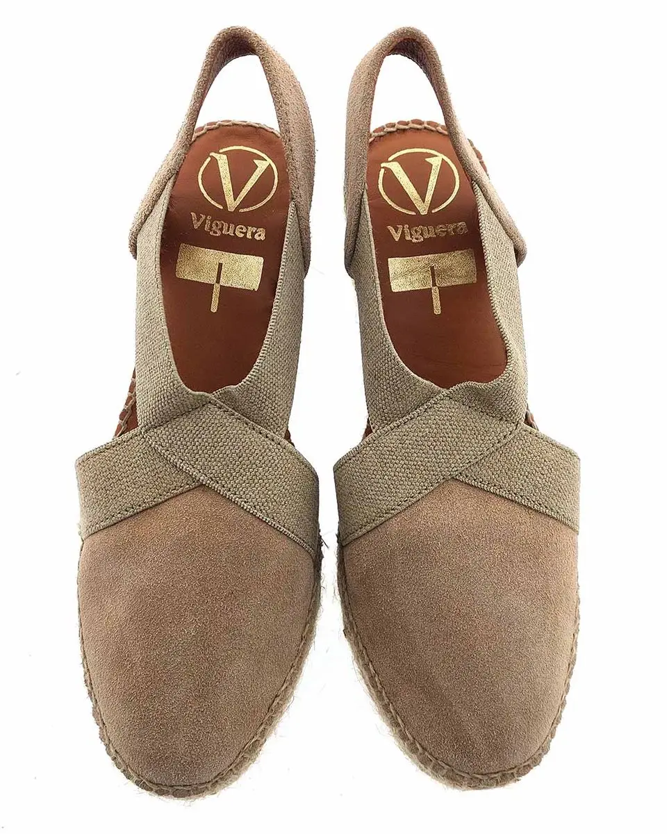 Viguera 1382 Vitelo Desert Sandaletten Beige Suede Dames - Beige - 41 - afbeelding 6 van 6