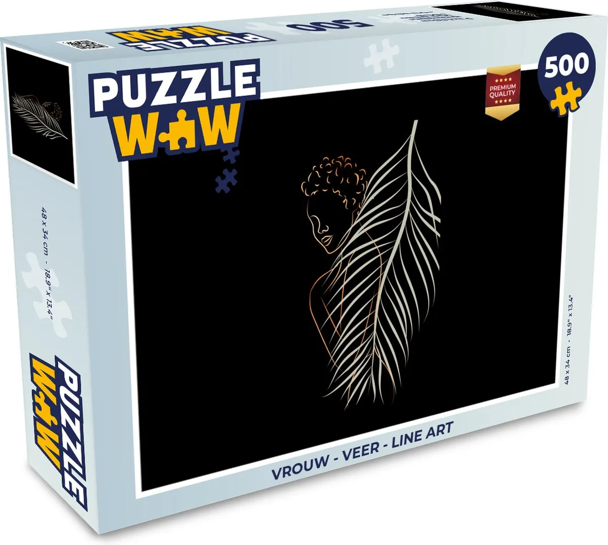 PuzzleWow Veer Line Art Legpuzzel 500 Stuks