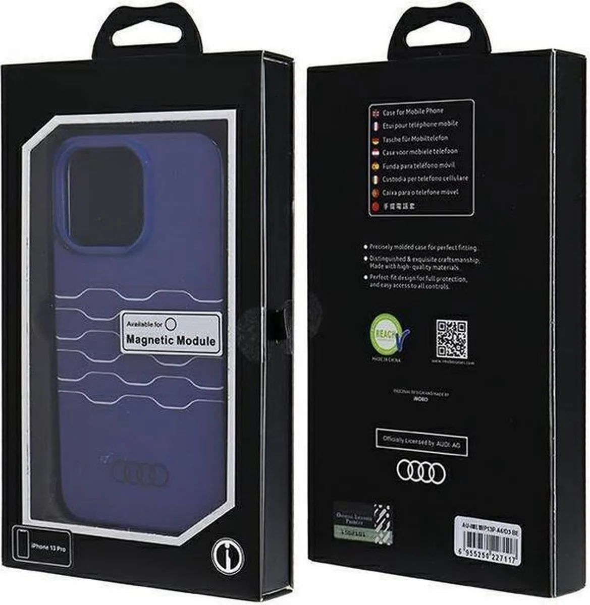 Audi IML Grille Pattern Hoesje - iPhone 13 Pro Blauw