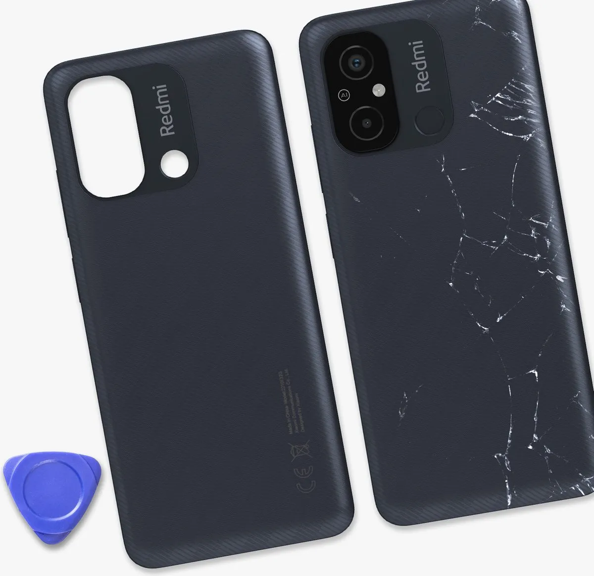 Xiaomi Redmi 12C Achterglas - Grafiet - Zwart