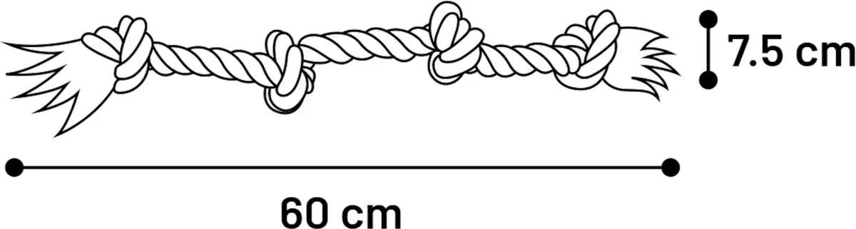 Flamingo Cotton Bone Jack Hondenspeelgoed 60cm - Wit - afbeelding 2 van 3