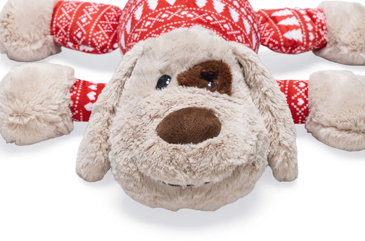Beeztees Kerst Comet Knuffel Hondenspeelgoed XL - Wit/Rood