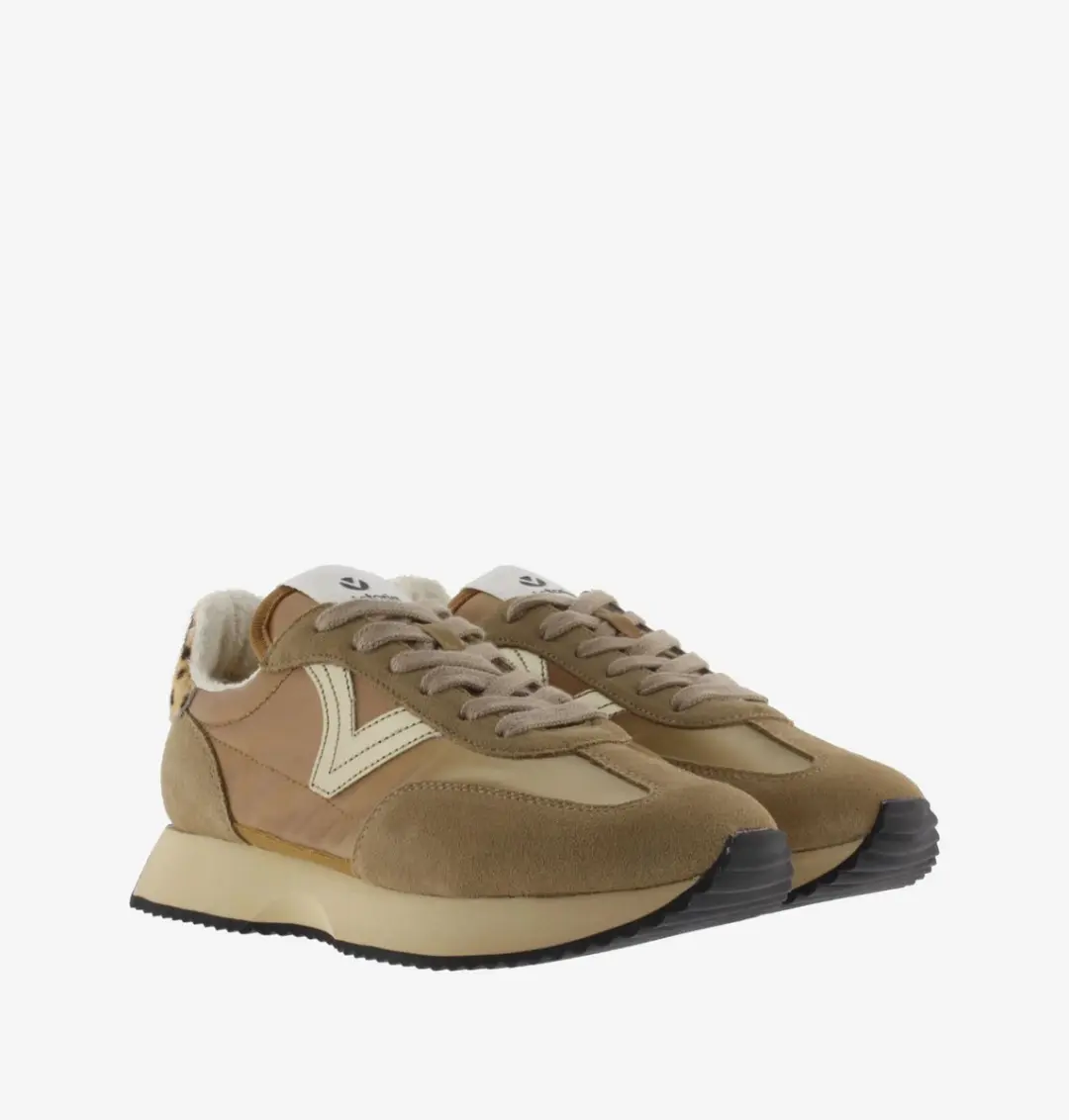 Metallische nylon sneakers met gespleten leer voor dames Victoria Cosmos - afbeelding 2 van 6