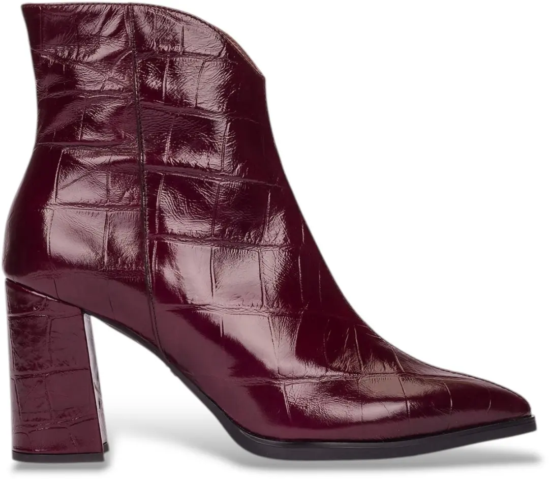 Wonders Velvet leren laarzen granaatrood