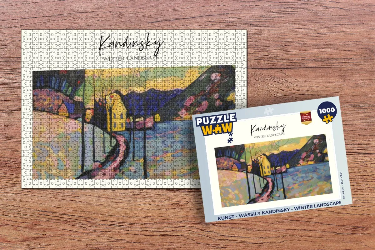PuzzleWow Wassily Kandinsky Winter Landscape Legpuzzel 1000 Stuks - Multicolor