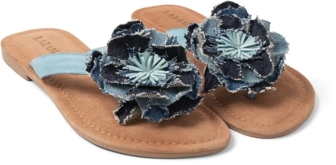 Lazamani Peony Slides Denim 37 - afbeelding 2 van 3