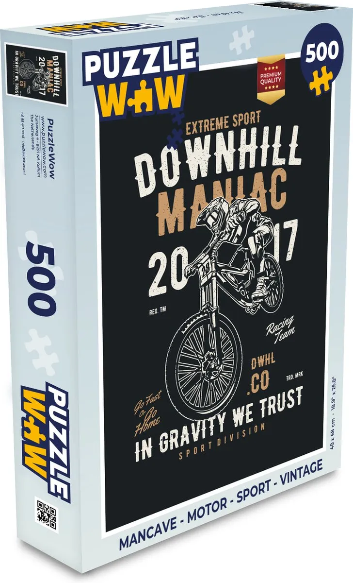 PuzzleWow Mancave Motor Sport Vintage Legpuzzel 500 Stuks