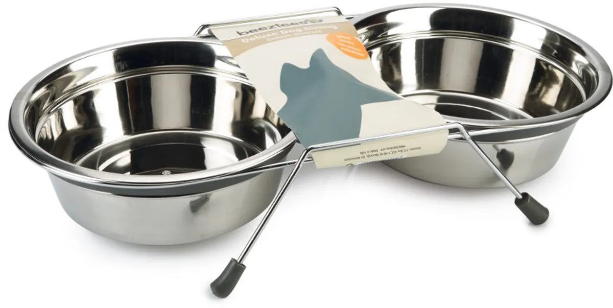 Beeztees Rvs Delux Dinerset Lumara - 16cm - Zilver
