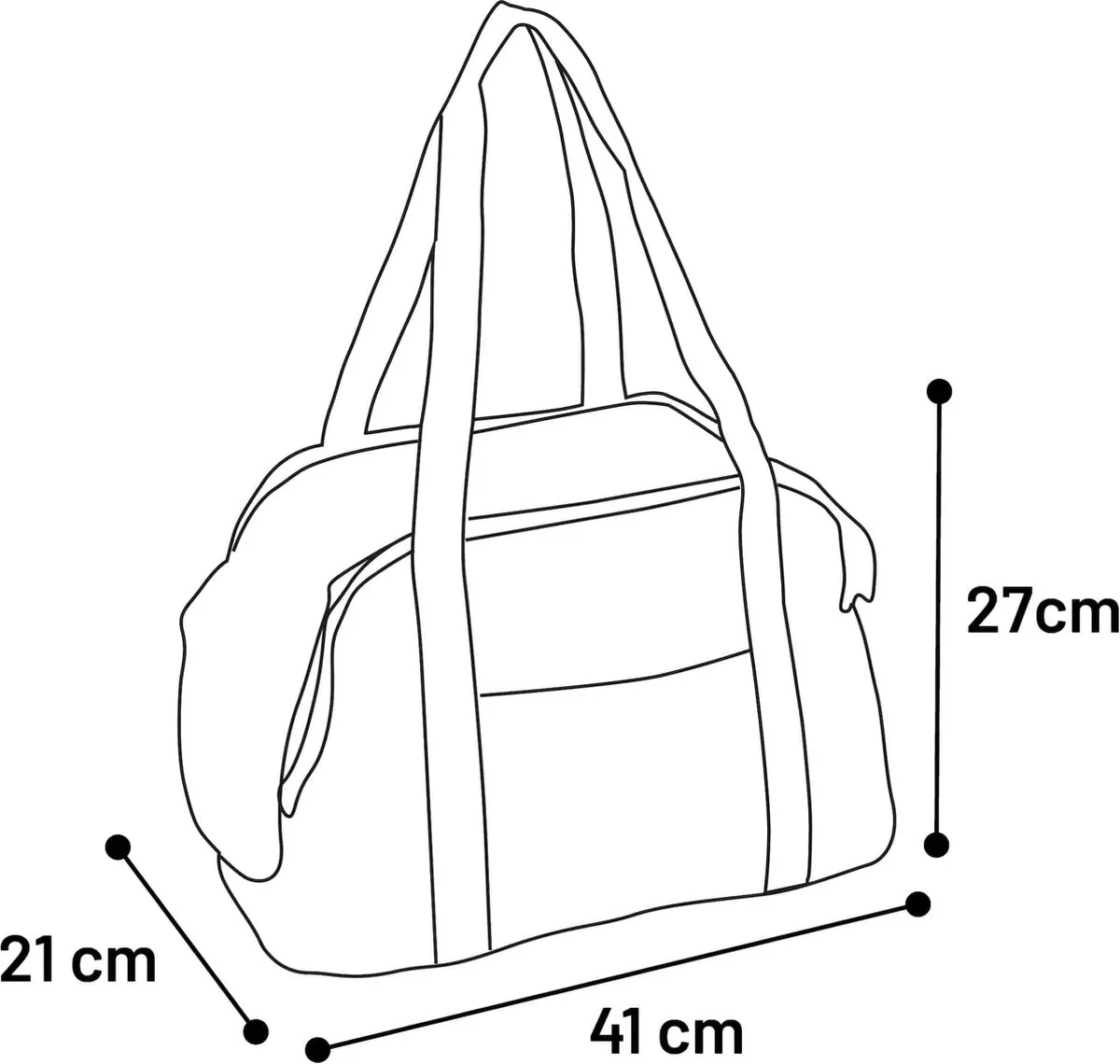 Flamingo Merida Draagtas - 41x21x27cm - Zwart