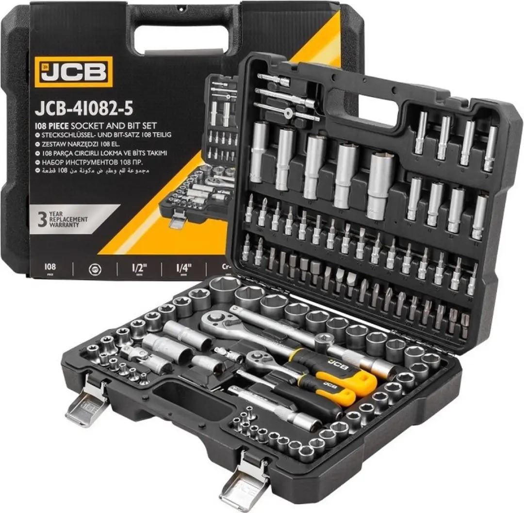 JCB Professionele 108-Delige Dopsleutel Set