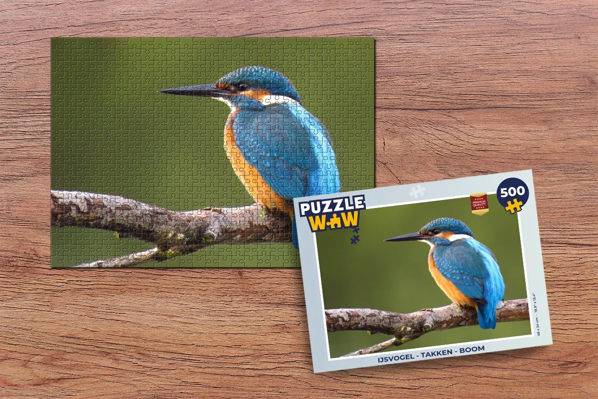 PuzzleWow IJsvogel Takken Boom Legpuzzel 500 Stuks - Multicolor