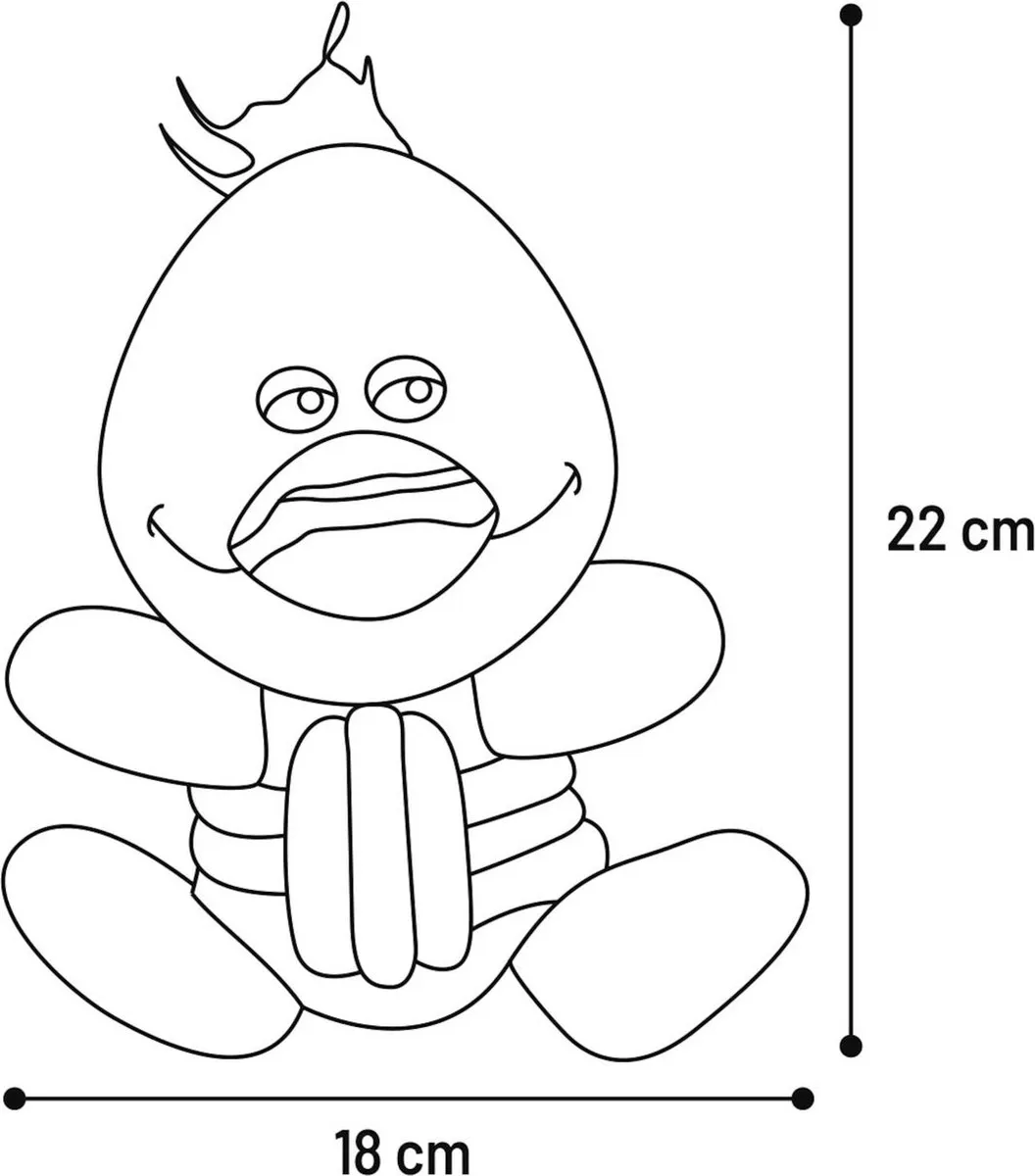 Flamingo Farmi Hs Eend+touw Geel 22cm