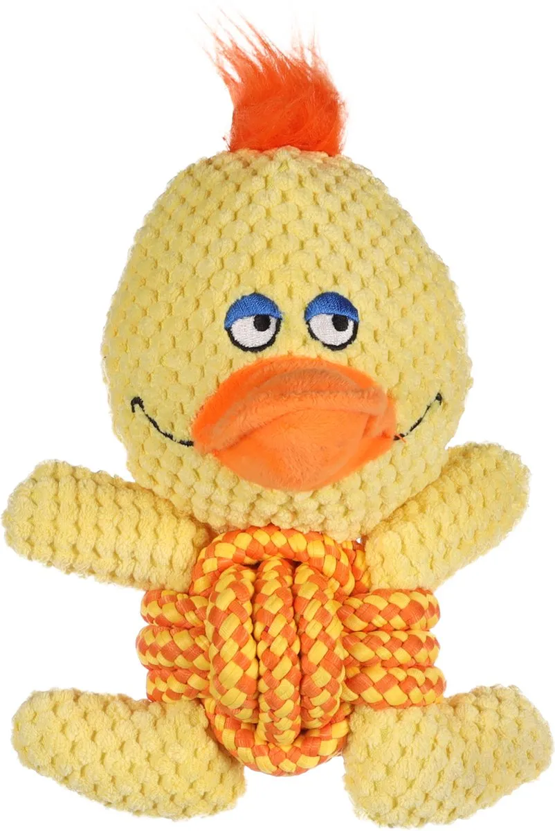 Flamingo Farmi Hs Eend+touw Geel 22cm