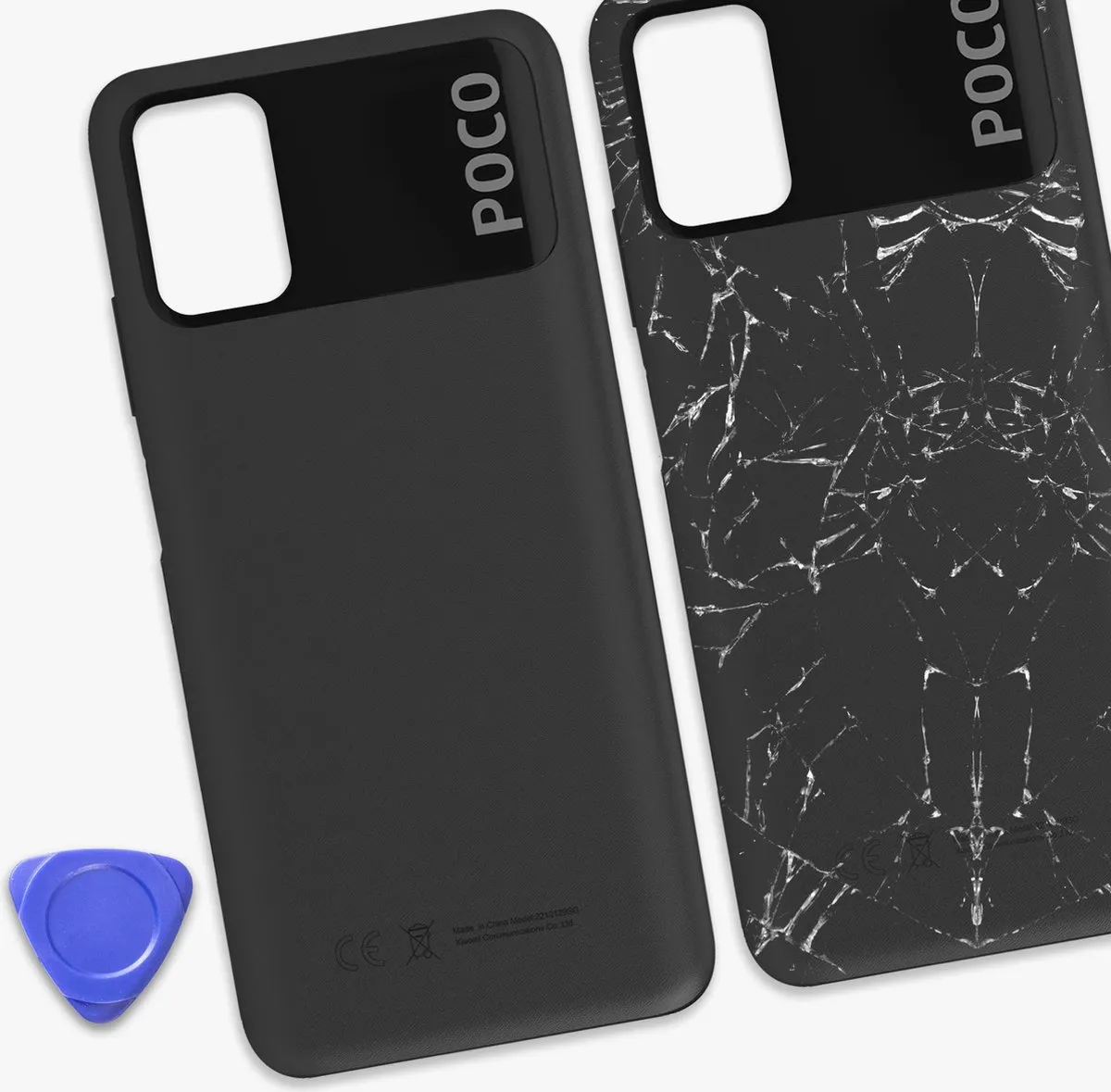 Xiaomi Poco M3 Intens Batterijdeksel - Achterkant - Zwart