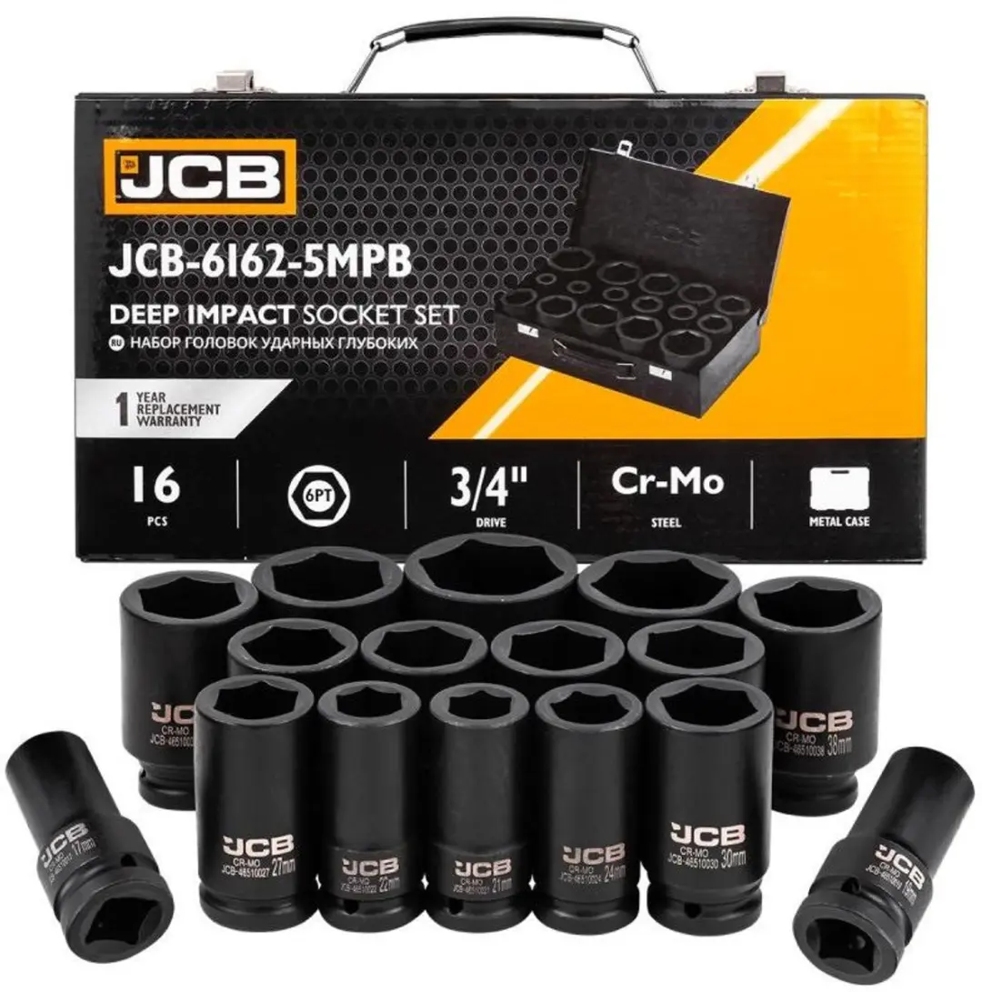 JCB 3/4" Diepe Impact Doppenset