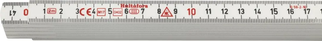 Atlas 1602020 Duimstok 2m Wit