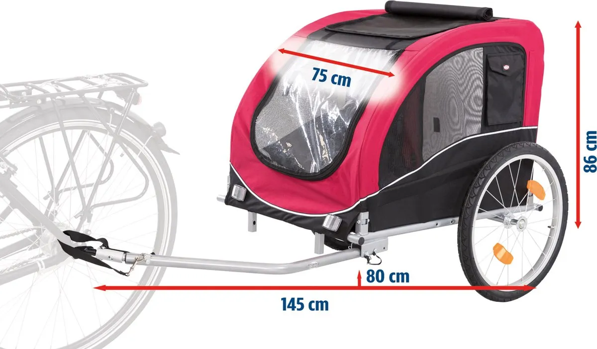 Trixie Hondenfietskar - Zwart Rood L - 30 kg - afbeelding 6 van 6