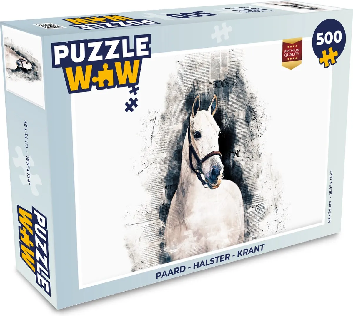 PuzzleWow Paard Halster Krant Legpuzzel 500 Stuks
