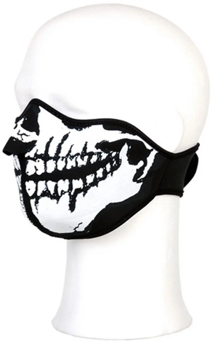 Biker Mask Neoprene half face white mouth