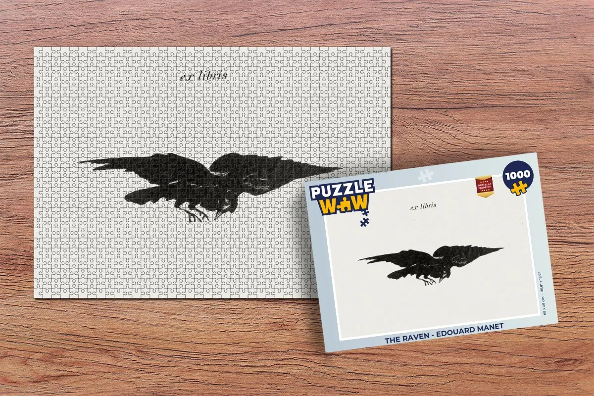 PuzzleWow The Raven - Edouard Manet Legpuzzel 1000 Stuks - Multicolor