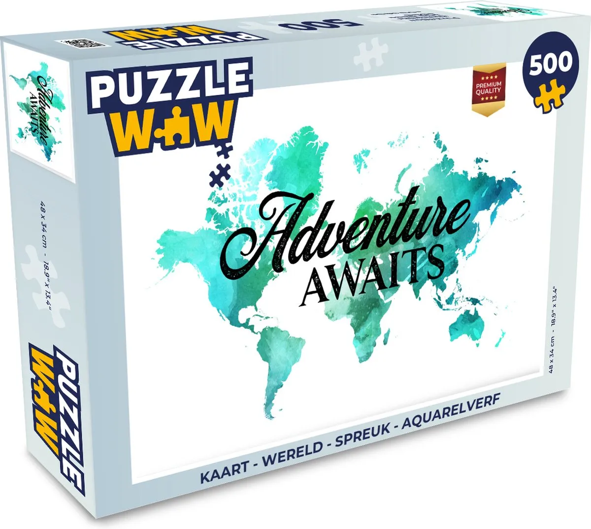 PuzzleWow Wereld Spreuk Aquarelverf Legpuzzel 500 Stuks